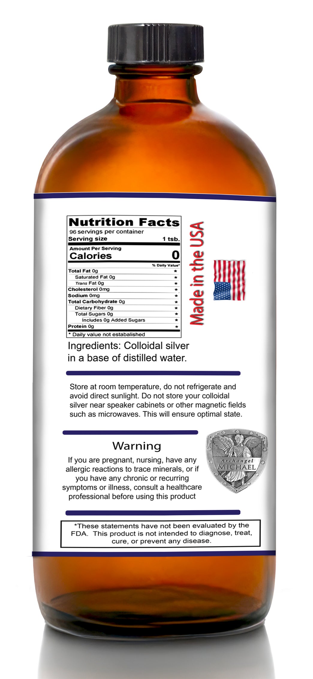 16oz Glass Bottle Colloidal Silver
